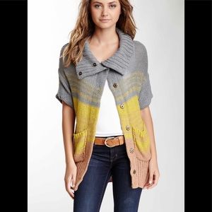 Cowl Neck Colorblook Cardigan